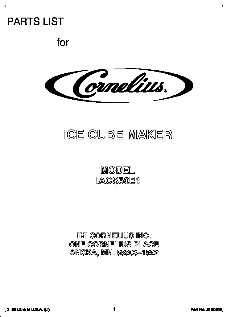 Whirlpool IACS50E1 front cover diagram