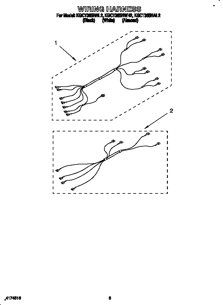 KitchenAid KGCT365BBL2 wiring harness diagram