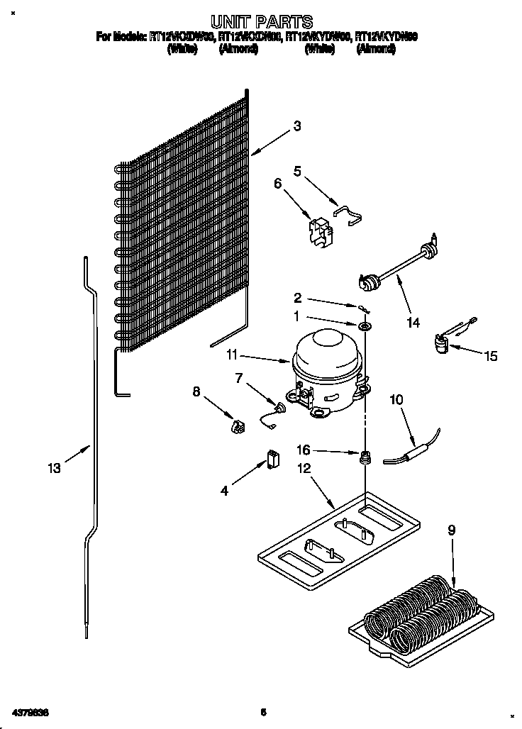 Roper RT12VKXDW00 unit diagram