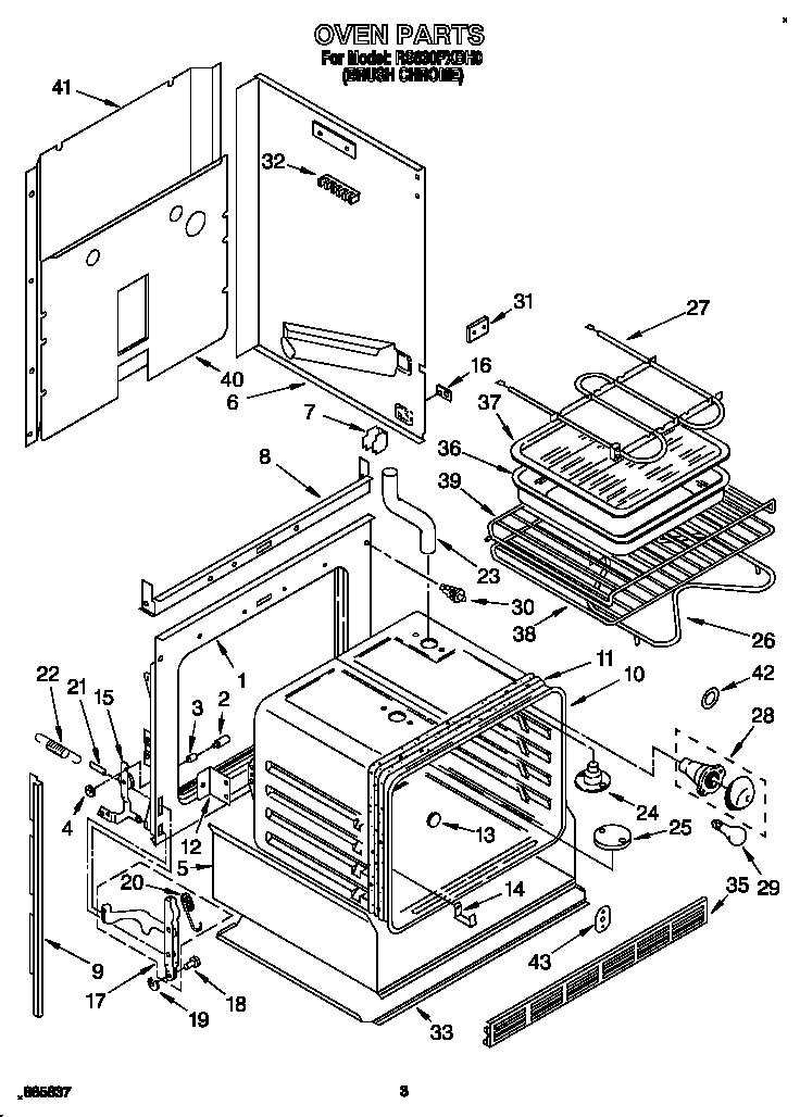 Whirlpool RS630PXBH0 oven diagram