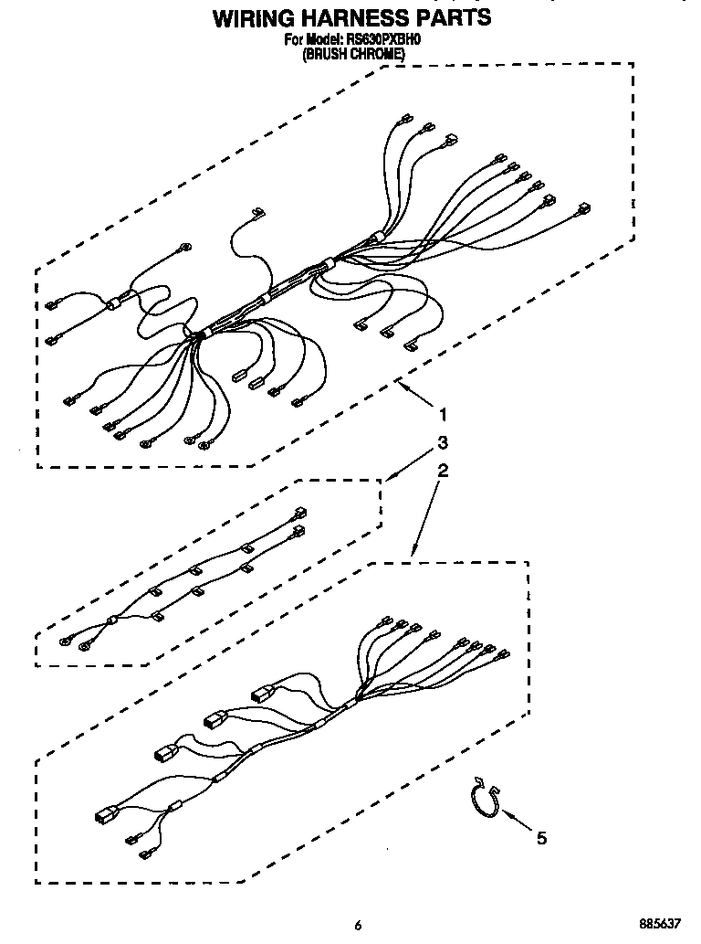 Whirlpool RS630PXBH0 wiring harness diagram