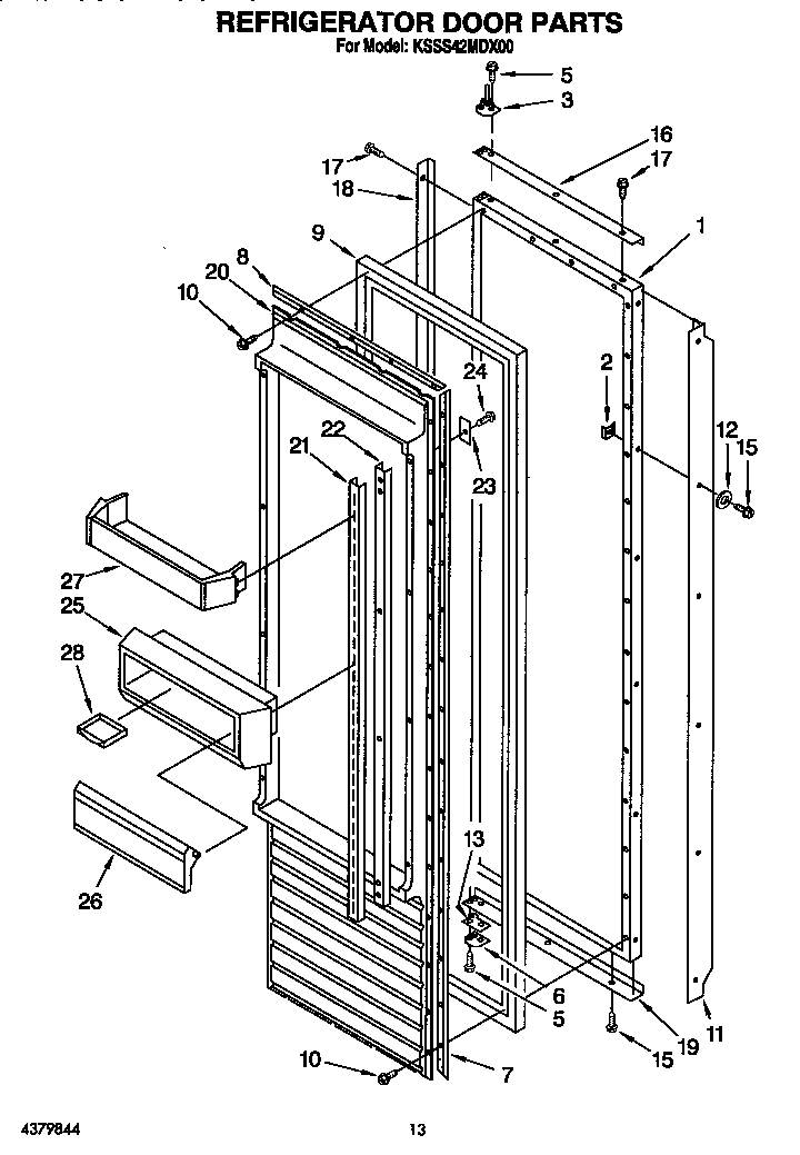 KitchenAid KSSS42MDX00 refrigerator door diagram