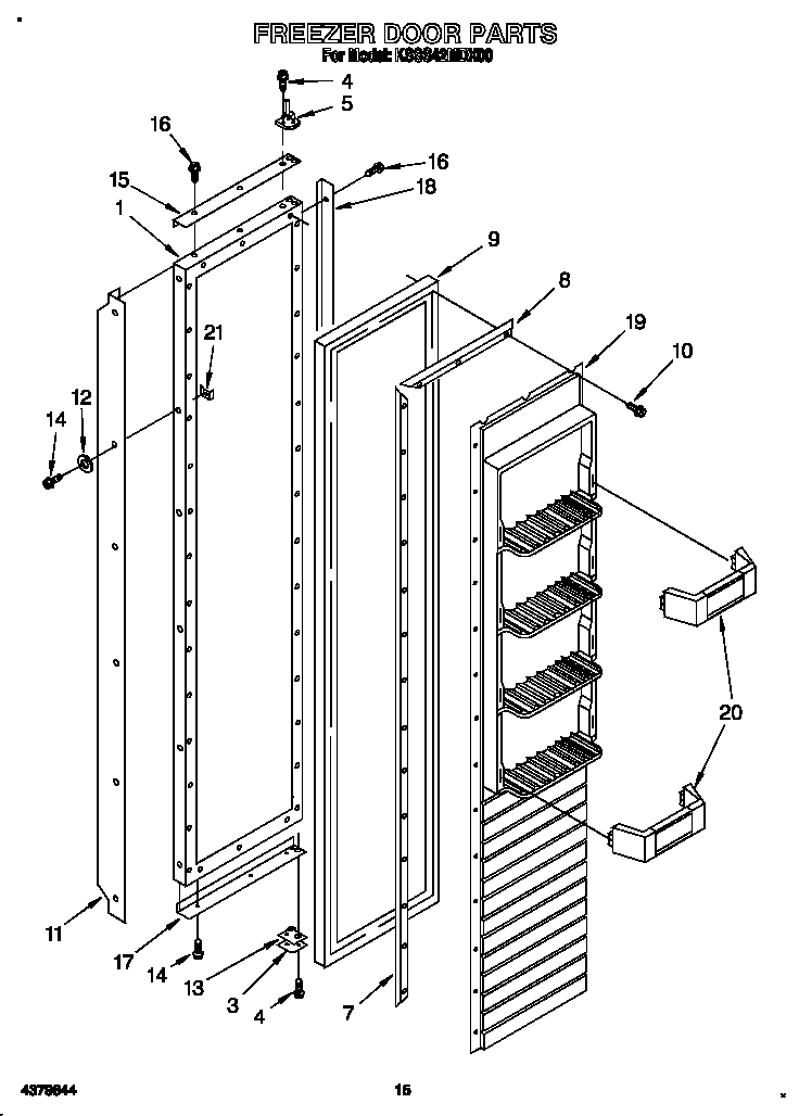 KitchenAid KSSS42MDX00 freezer door diagram