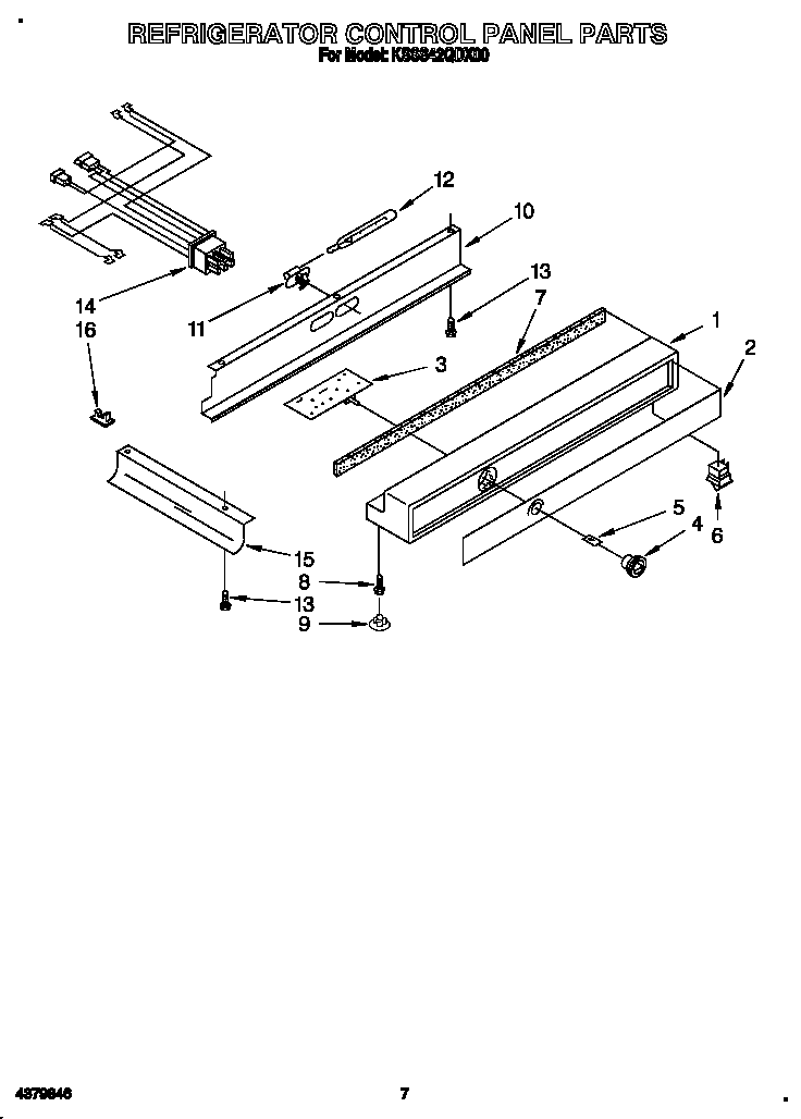 KitchenAid KSSS42QDX00 refrigerator control panel diagram