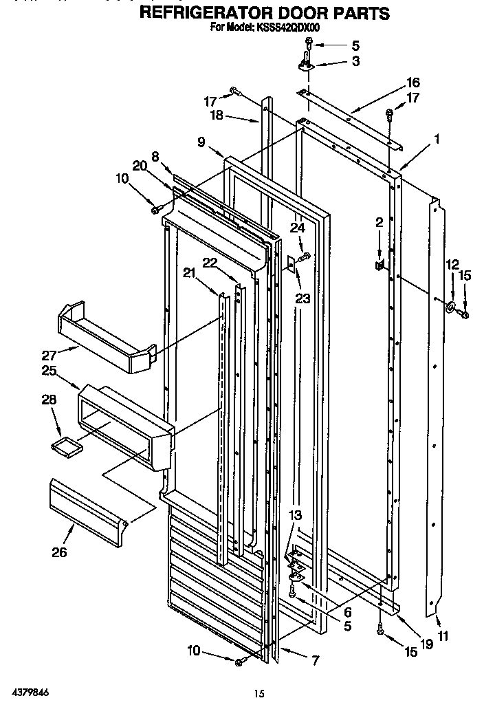 KitchenAid KSSS42QDX00 refrigerator door diagram