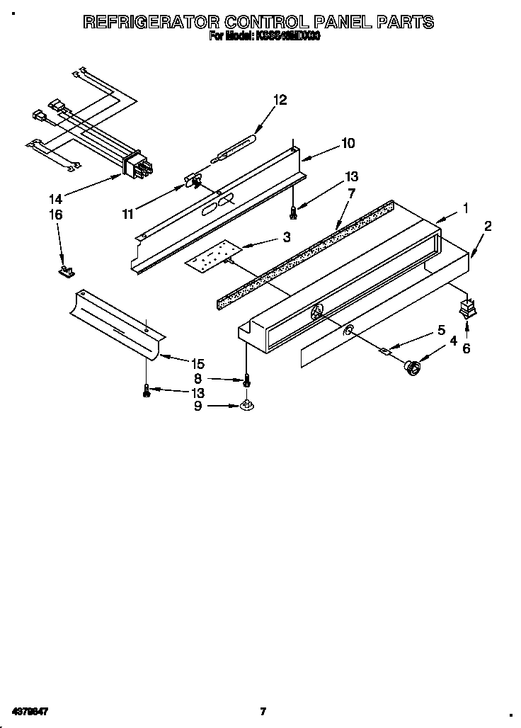 KitchenAid KSSS48MDX00 refrigerator control panel diagram
