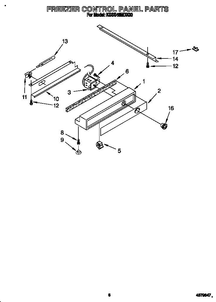 KitchenAid KSSS48MDX00 freezer control panel diagram