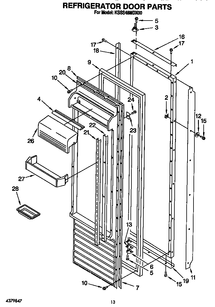 KitchenAid KSSS48MDX00 refrigerator door diagram