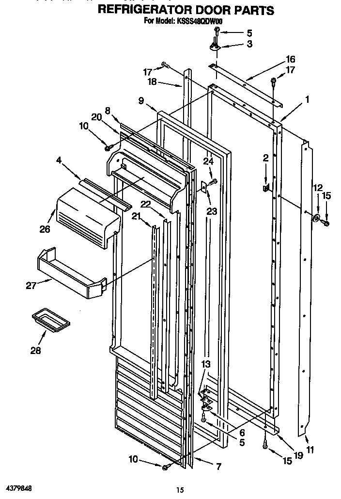 KitchenAid KSSS48QDW00 refrigerator door diagram