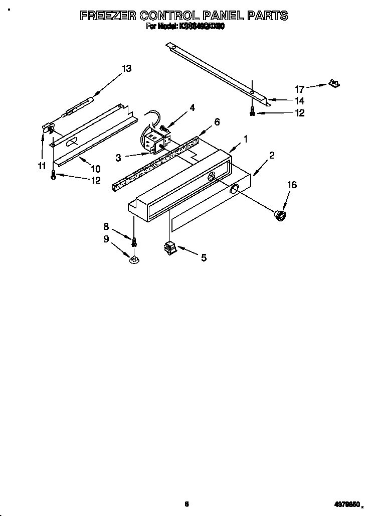 KitchenAid KSSS48QDX00 freezer control panel diagram