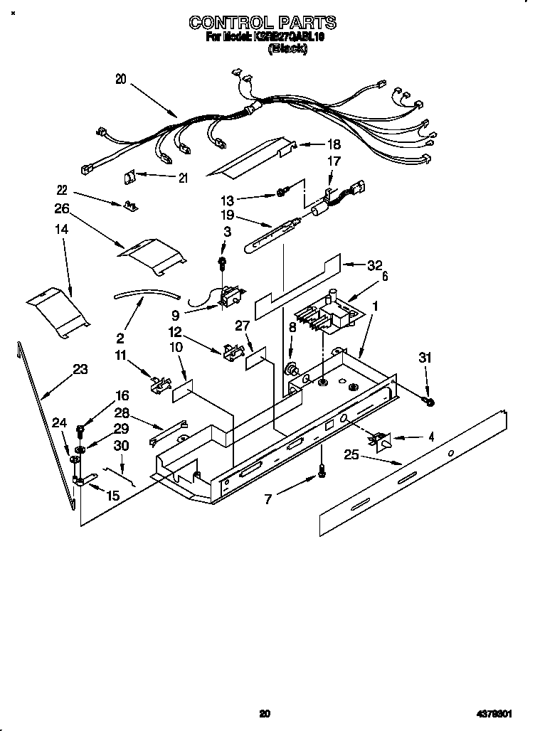 KitchenAid KSRB27QABL10 control diagram