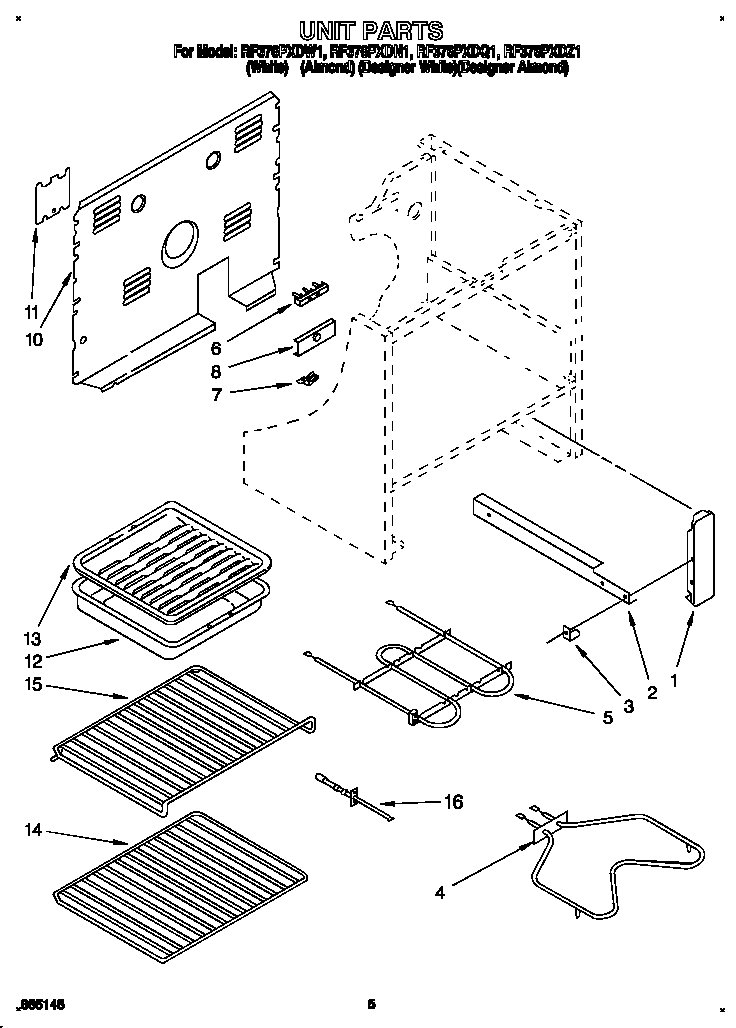 Whirlpool RF376PXDZ1 unit diagram