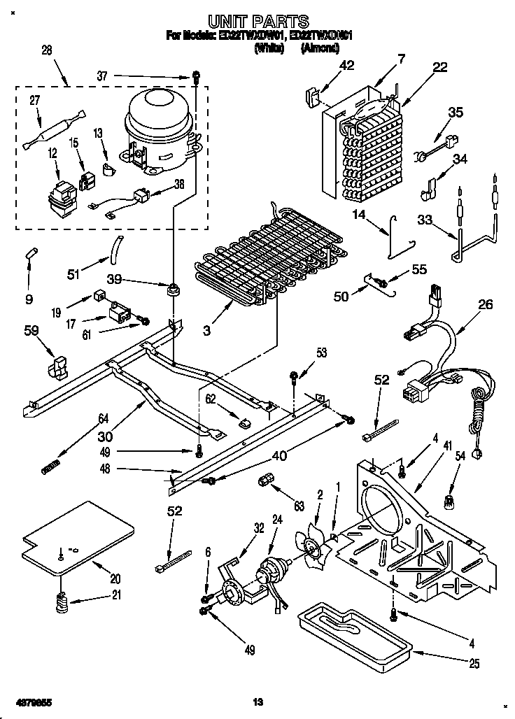 Whirlpool ED22TWXDW01 unit diagram
