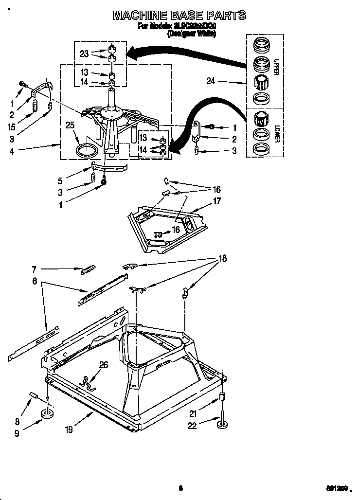 Whirlpool 3LSC9255BQ0 machine base diagram