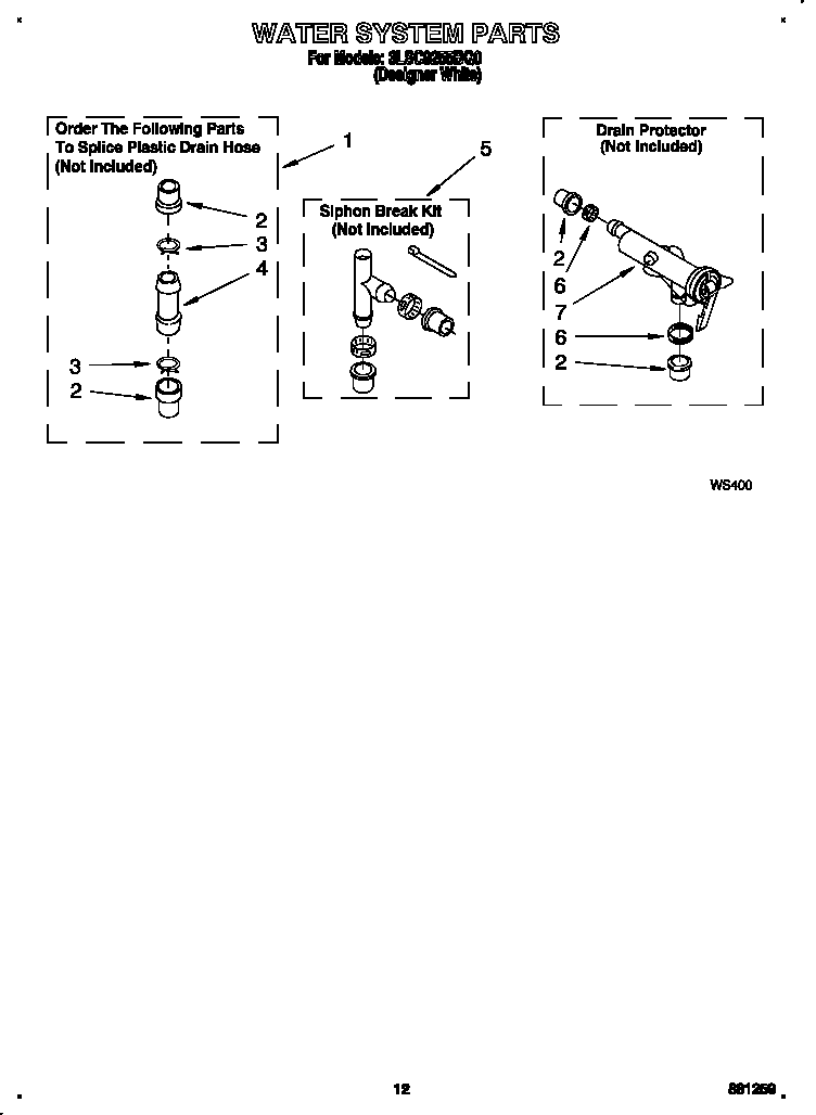 Whirlpool 3LSC9255BQ0 water system diagram