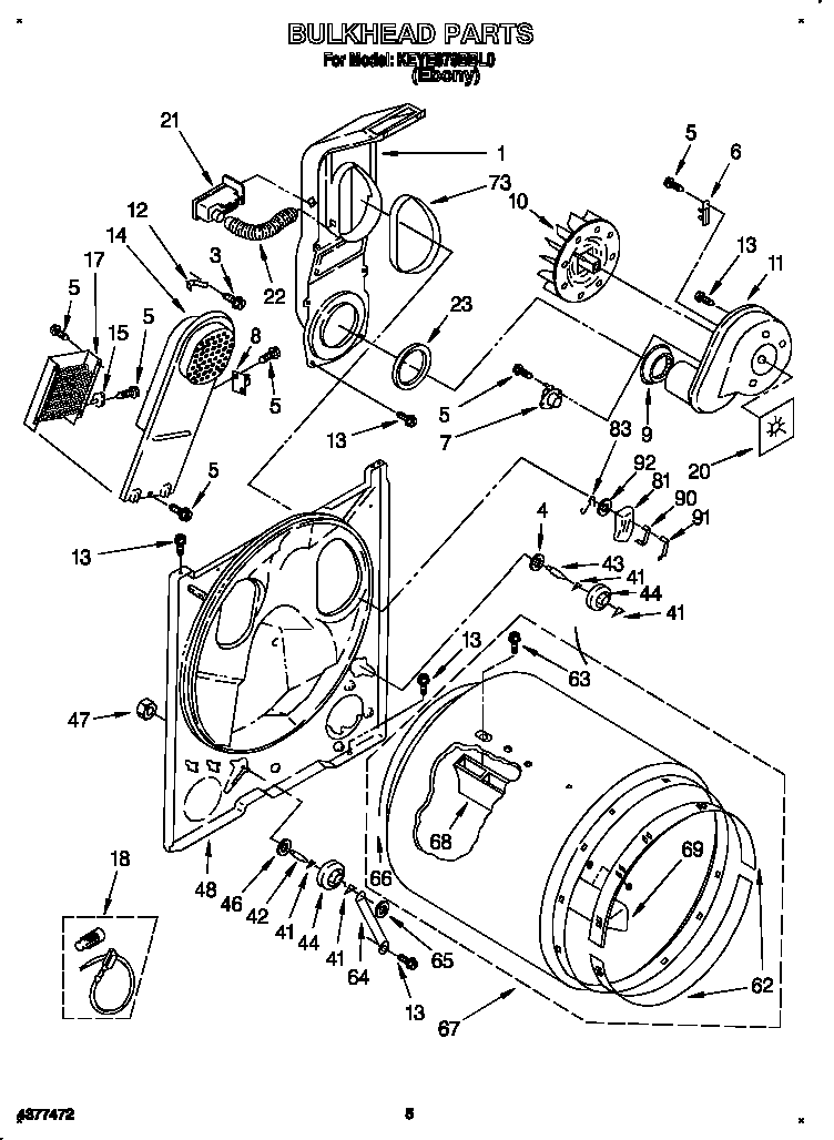 KitchenAid KEYE679BBL0 bulkhead diagram