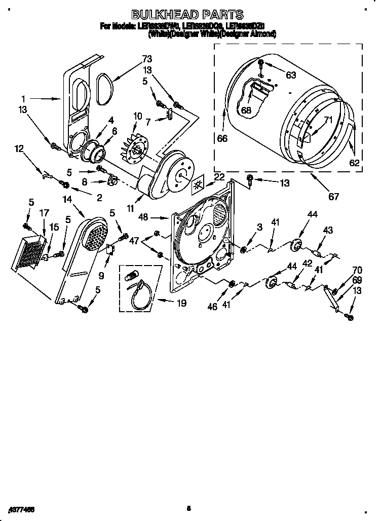 Whirlpool LER6638DW0 bulkhead diagram