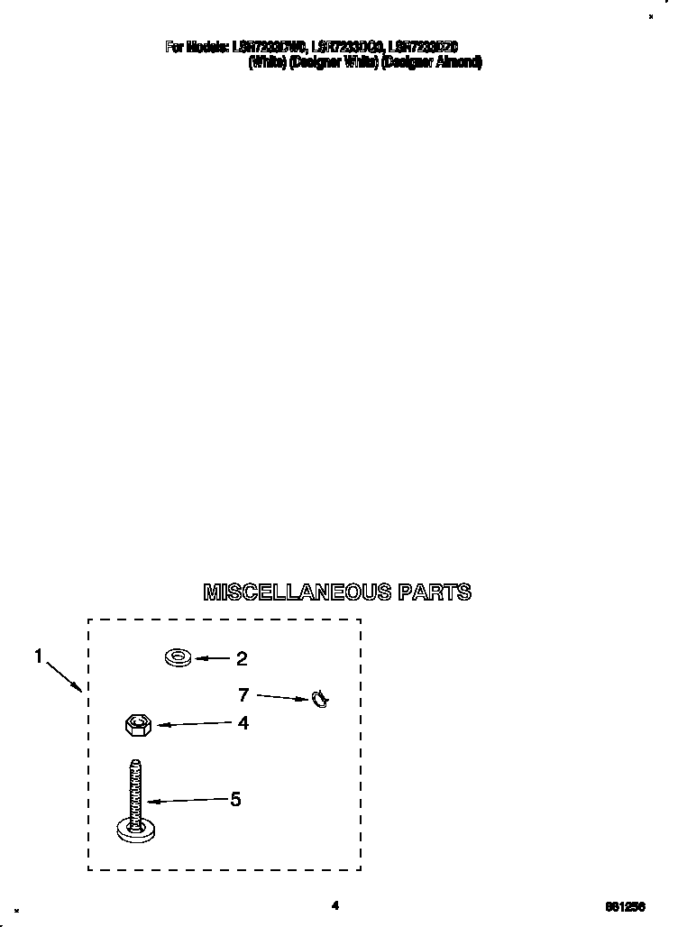 Whirlpool LSR7233DZ0 miscellaneous diagram