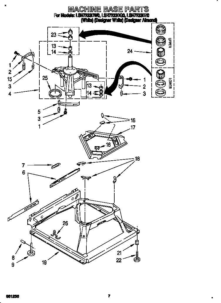 Whirlpool LSR7233DZ0 machine base diagram