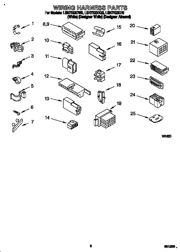 Whirlpool LSR7233DZ0 wiring harness diagram