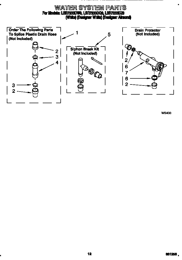 Whirlpool LSR7233DZ0 water system diagram