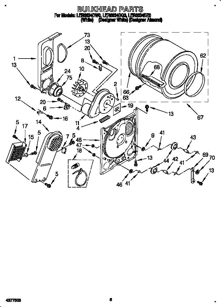 Whirlpool LER6634DQ0 bulkhead diagram