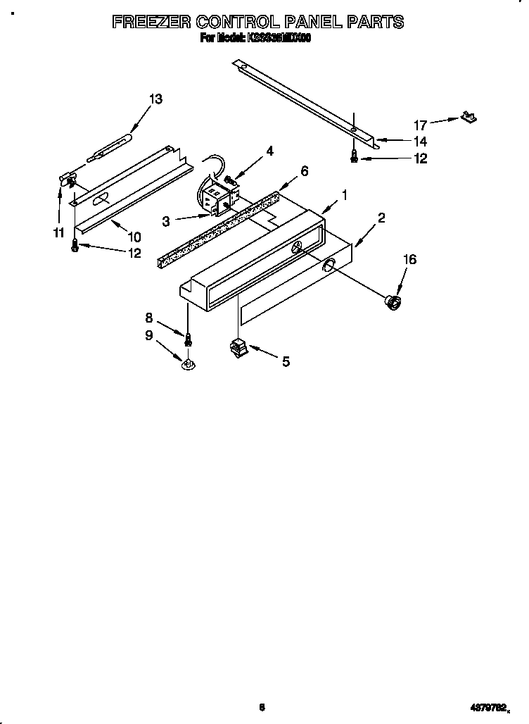 KitchenAid KSSS36MDX00 freezer control panel diagram