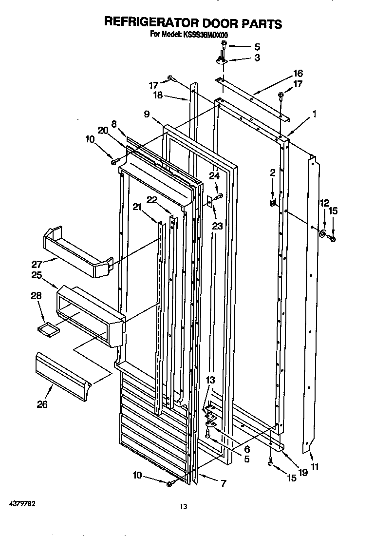 KitchenAid KSSS36MDX00 refrigerator door diagram