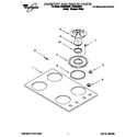 Whirlpool SC8830EBQ1 cooktop and grate diagram