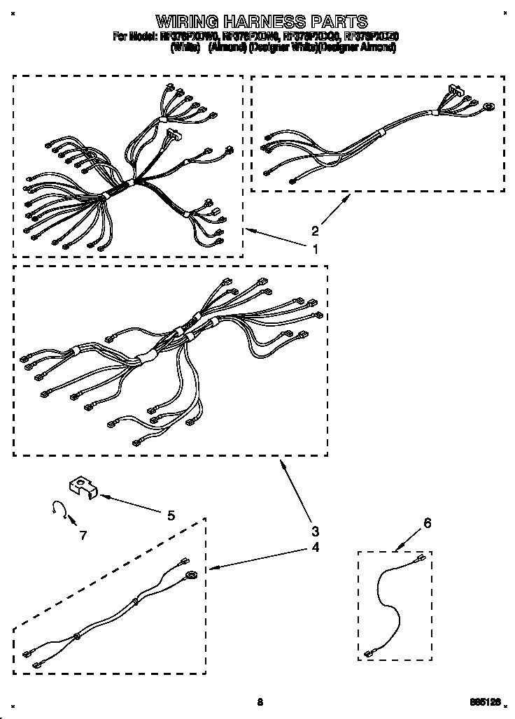 Whirlpool RF376PXDQ0 wiring harness diagram