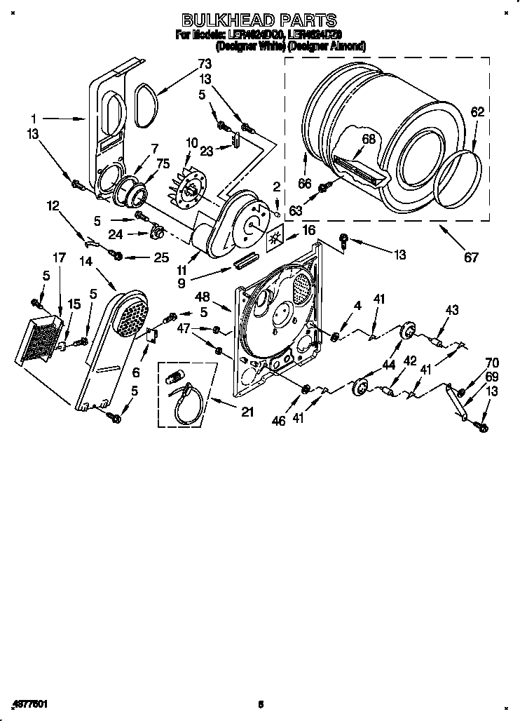 Whirlpool LER4624DQ0 bulkhead diagram