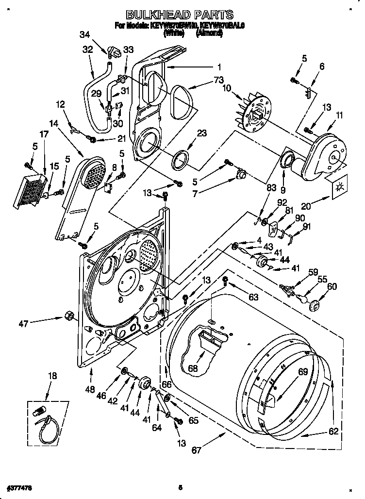 KitchenAid KEYW870BWH0 bulkhead diagram