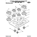 KitchenAid KGCT365BAL3 cooktop, burner and grate diagram
