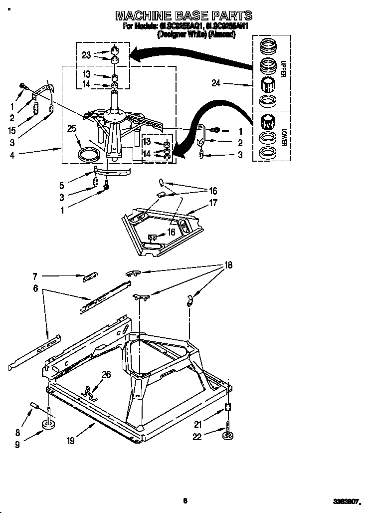 Whirlpool 6LSC9255AQ1 machine base diagram