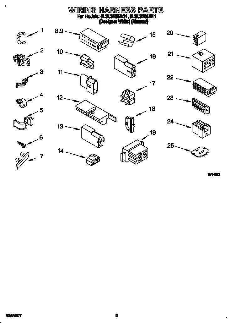 Whirlpool 6LSC9255AQ1 wiring harness diagram