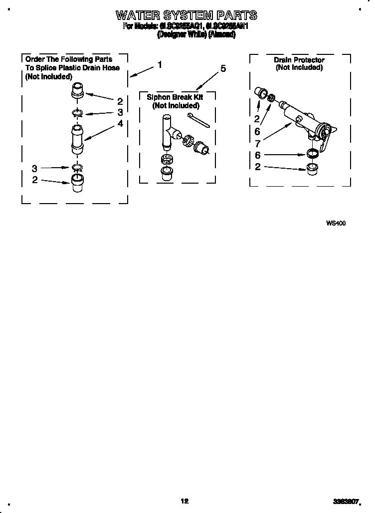 Whirlpool 6LSC9255AQ1 water system diagram