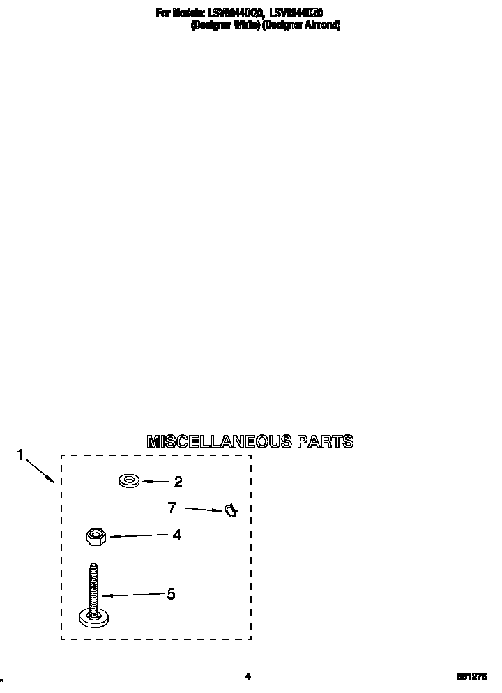 Whirlpool LSV8244DQ0 miscellaneous diagram