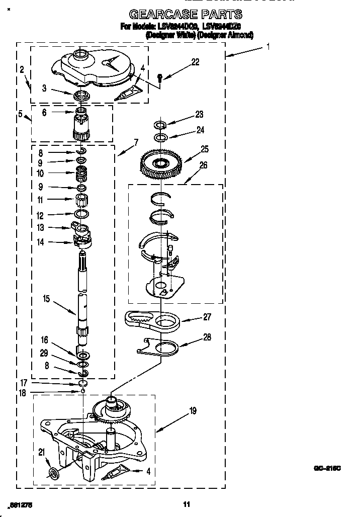 Whirlpool LSV8244DQ0 gearcase diagram