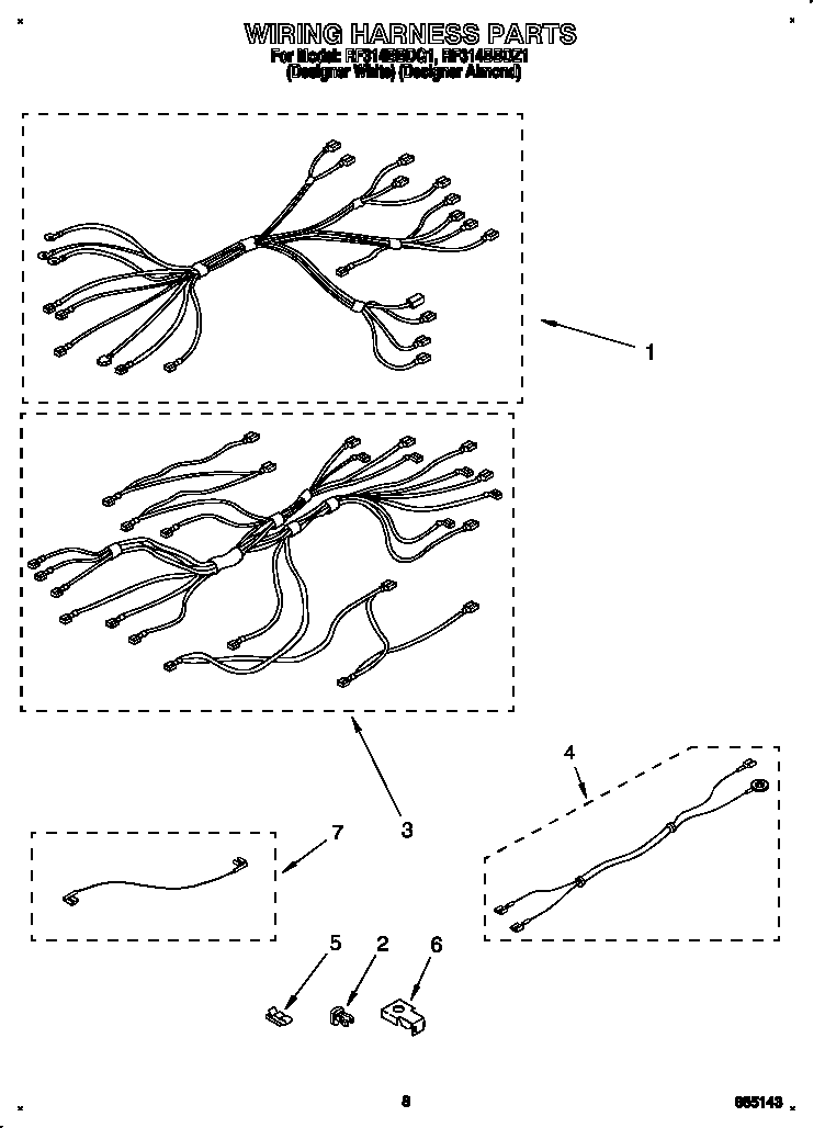 Whirlpool RF314BBDQ1 wiring harness diagram