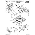 Whirlpool RF366PXDW0 cooktop and control diagram