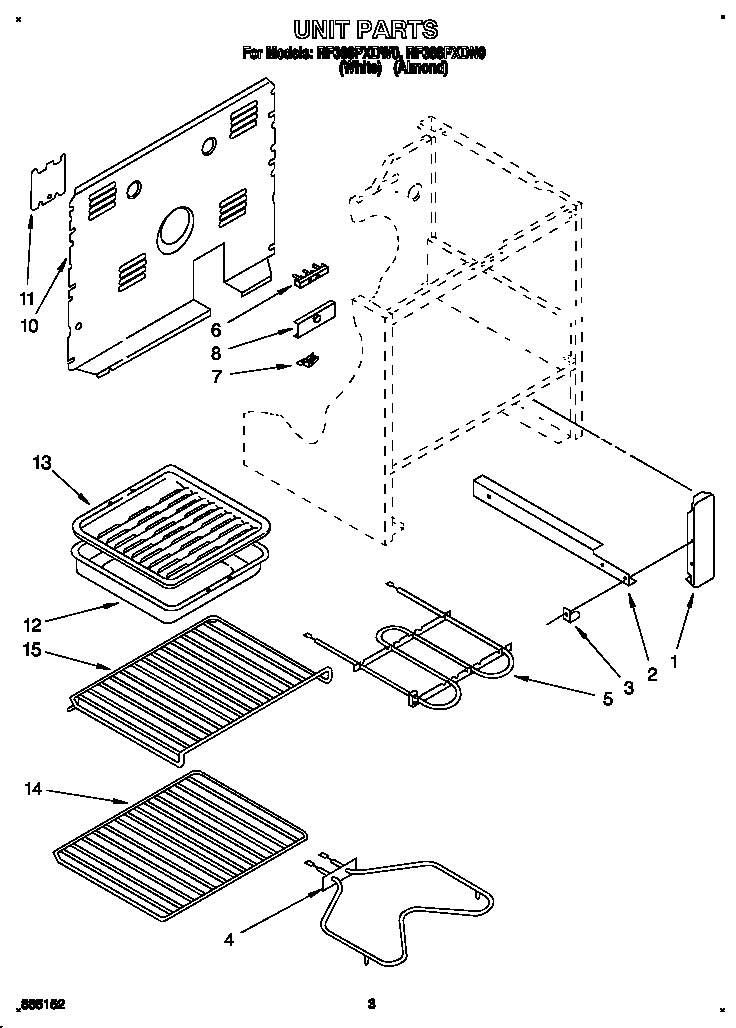 Whirlpool RF366PXDW0 unit diagram