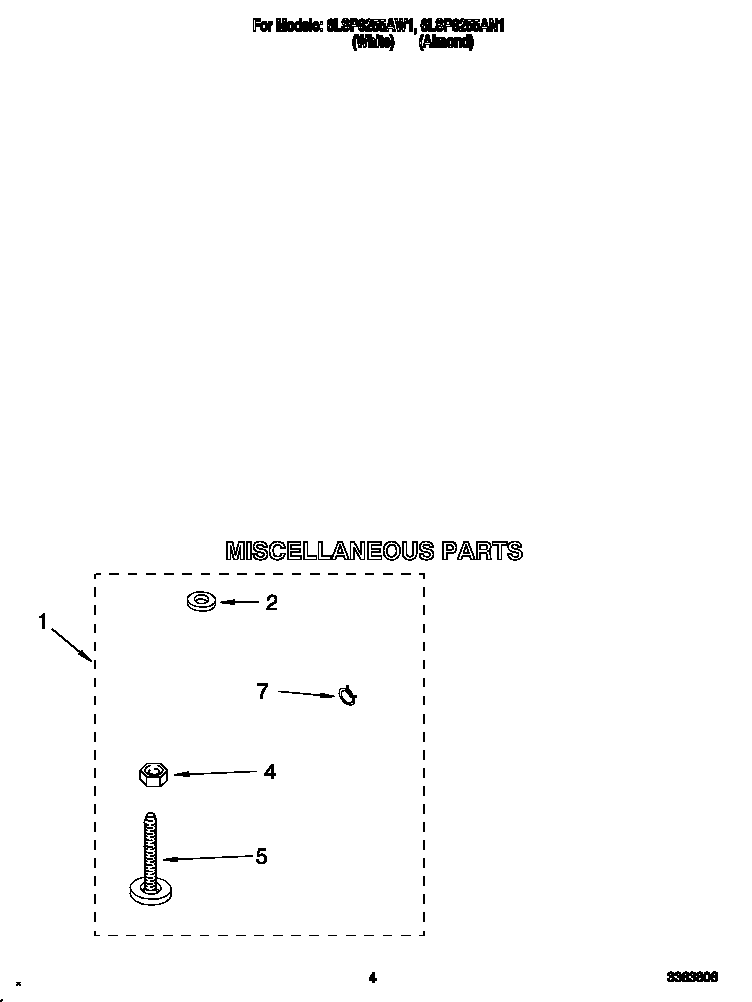 Whirlpool 6LSP8255AN1 miscellaneous diagram
