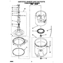 Whirlpool 6LSP8255AW1 agitator, basket and tub diagram