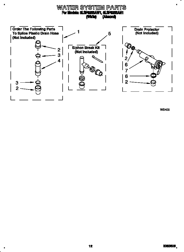 Whirlpool 6LSP8255AN1 water system diagram