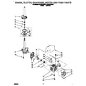 Whirlpool 6LBR5132AN1 brake, clutch, gearcase, motor and pump diagram