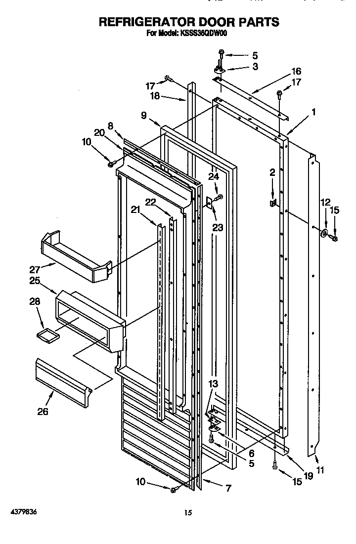KitchenAid KSSS36QDW00 refrigerator door diagram