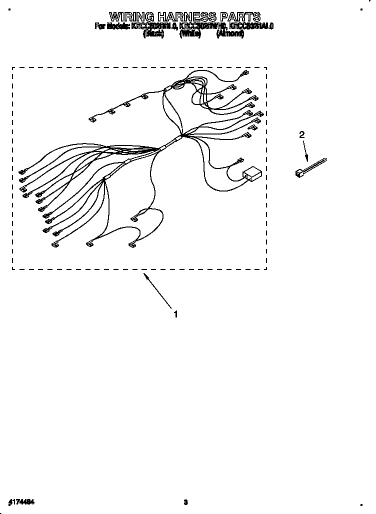 KitchenAid KECC502BBL0 wiring harness diagram