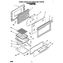 Whirlpool SF305BEWQ1 oven door and broiler diagram
