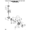 Whirlpool LLV8245DZ0 brake, clutch, gearcase, motor and pump diagram