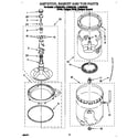 Whirlpool LLR8233DW0 agitator, basket and tub diagram